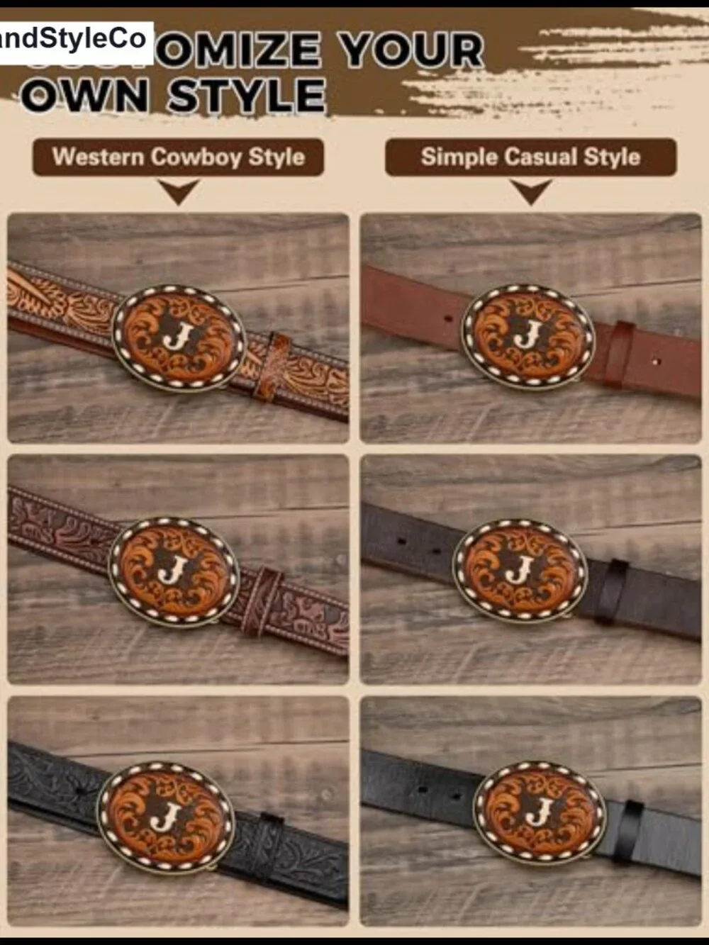 Western Initial Belt Buckle ABC-Z For 1.5 inch Belt